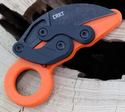 CRKT 4041O Provoke ZAP Kinematic Folding Knife, 2.47" Black 1.4116 Steel Plain Blade, Orange Grivory Handle -Blade HQ Knife Shop 4041O.4 36834.1612548990