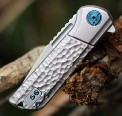 CRKT Lannny Linerlock Silver A/O 6525 , 3.18" 8Cr13Mov Satin Finish Stainless Blade, Silver Sculpted Aluminum Handles -Blade HQ Knife Shop 6525.5 52611.1612535491