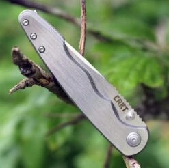 CRKT 7016 Flat Out Framelock A/O, 3.57" 8Cr13MoV SS Plain Blade, Brushed Stainless Handle -Blade HQ Knife Shop 7016.2 63987.1566586347