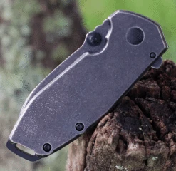 CRKT Squid Assisted Flipper 2493, 2.37" 8Cr14MoV Stainless Steel Black Stonewashed Plain Blade, Black Stainless Steel Handles -Blade HQ Knife Shop CR2493.3 23926.1625675782