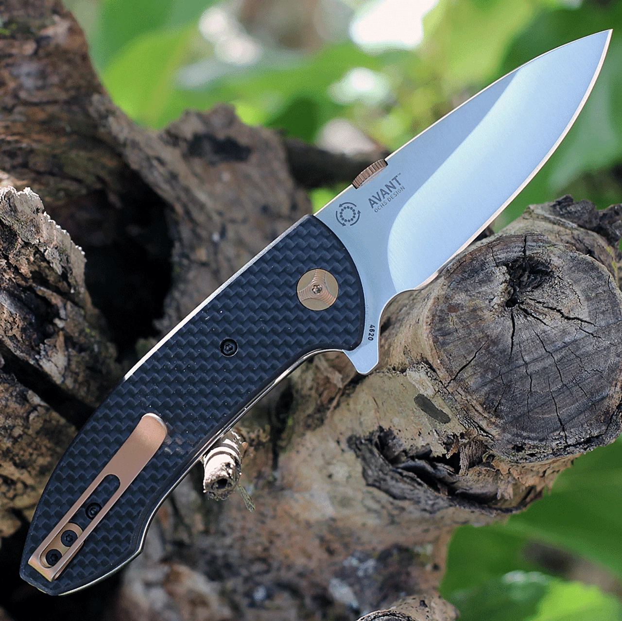 CRKT Avant 4620 Flipper Knife, 3.17" 8Cr14Mov Satin Drop Point Blade, Black Weaved Carbon Fiber Handles CRKT Avant 4620 Flipper Knife, 3.17" 8Cr14Mov Satin Drop Point Blade, Black Weaved Carbon Fiber Handles -Blade HQ Knife Shop CR4620 43358.1625858116