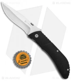 CRKT B.U.L.L. Front Flipper Liner Lock Knife Black Zytel (3" Satin) 6562 -Blade HQ Knife Shop CRKT B.U.L.L. Front Flipper Black Zytel Satin 6562 BHQ 87024 jr bottlecap
