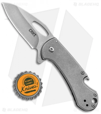 CRKT Bev-Edge Flipper Knife w/ Bottle Opener (2.5" Stonewash) 4630 CRKT Bev-Edge Flipper Knife W/ Bottle Opener (2.5" Stonewash) 4630 -Blade HQ Knife Shop CRKT Bev Edge Flipper Bottle Opener SW 4630 BHQ 92271 jr bottlecap