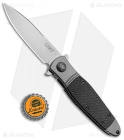 CRKT Bombastic Frame Lock Knife Black GFN (3.3" Satin) K340KXP -Blade HQ Knife Shop CRKT Bombastic Black GFN K340KXP BHQ 51846 jr bottlecap 2