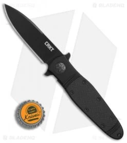 CRKT Bombastic Frame Lock Knife Black GFN (3.3" Black) K345KKSP -Blade HQ Knife Shop CRKT Bombastic Black Plain Edge BHQ 78172 er bottlecap