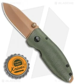 CRKT Burnley Desert Warrior Squid Knife Green Micarta (2.25" Copper D2) -Blade HQ Knife Shop CRKT Burnley Desert Warrior Squid Knife Green Micarta 2.25 Copper D2 BHQ 116188 LS Bottlecap