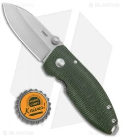CRKT Exclusive Burnley Squid Frame Lock Knife Green Micarta (2.25" Stonewash D2) -Blade HQ Knife Shop CRKT Burnley Squid FL Green Micarta SW 2490ODD2 BHQ 116187 jr bottlecap