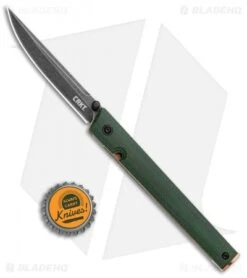 CRKT CEO Liner Lock Knife Green Micarta (3.1" Smokewash D2) BHQ Exclusive -Blade HQ Knife Shop CRKT CEO LL Green Micarta SW D2 7096GKD2 BHQ 101007 jr 1 bottlecap