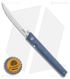 CRKT CEO Liner Lock Knife Blue Linen Micarta (3.1" Satin S35VN) BHQ Exclusive -Blade HQ Knife Shop CRKT CEO Liner Lock Knife Blue Linen Micarta 3.1in Satin S35VN BHQ Exclusive 7096BLS35 BHQ 117054 LS Bottlecap