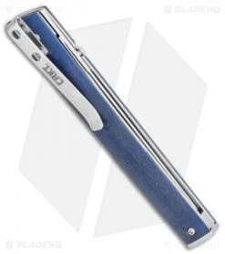 CRKT CEO Liner Lock Knife Blue Linen Micarta (3.1" Satin S35VN) BHQ Exclusive -Blade HQ Knife Shop CRKT CEO Liner Lock Knife Blue Linen Micarta 3.1in Satin S35VN BHQ Exclusive 7096BLS35 BHQ 117054 LS Side