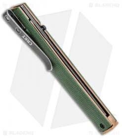 CRKT CEO Liner Lock Knife Green Micarta (3.1" Smokewash D2) BHQ Exclusive -Blade HQ Knife Shop CRKT CEO Liner Lock Knife Green Micarta 3.1in Smokewash D2 BHQ Exclusive BHQ 101007 LS