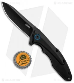 CRKT Caligo Liner Lock Flipper Knife Black Al (3.1" D2 Black) BHQ Exclusive -Blade HQ Knife Shop CRKT Caligo LL Black Al Black 6215D2 BHQ 95851 jr bottlecap