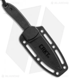 CRKT Carson F4-02N Fixed Blade Neck Knife Black G-10 (2.88" Satin) -Blade HQ Knife Shop CRKT Carson F4 02N Neck Knife Black G 10 Satin CRF402N BHQ 90721 jr sheath