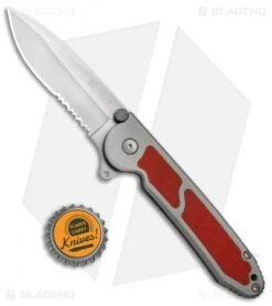 CRKT Carson M18-12R Liner Lock Folding Knife Red G-10 (3.2" Satin) -Blade HQ Knife Shop CRKT Carson Red G 10 Serr M18 12R BHQ 68534 jr bottlecap 2