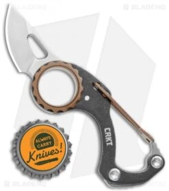 CRKT Compano Carabiner Folding Knife (1.4" Satin) 9082 -Blade HQ Knife Shop CRKT Compano Carabiner Folding Satin 9082 BHQ 119370 jr bottlecap