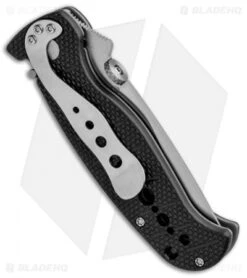 CRKT Crawford Falcon Liner Lock Knife Black Zytel (3" Satin Serr) 6242 -Blade HQ Knife Shop CRKT Crawford Falcon LL Black Zytel Satin Serr 6242 BHQ 87729 jr side