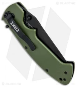 CRKT Crawford Kasper Liner Lock Knife OD Green Zytel (3.75" Black Serr) 6783KOD -Blade HQ Knife Shop CRKT Crawford Kasper LL OD Green Zytel Black Serr CR6783KOD BHQ 43795 jr side