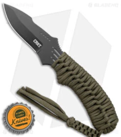 CRKT Crawford Thunder Strike Neck Knife Green Paracord (2.8" Black) 2032 -Blade HQ Knife Shop CRKT Crawford Thunder Strike Neck Green Paracord Black BHQ 27278 jr bottlecap
