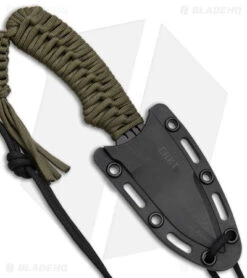 CRKT Crawford Thunder Strike Neck Knife Green Paracord (2.8" Black) 2032 -Blade HQ Knife Shop CRKT Crawford Thunder Strike Neck Green Paracord Black BHQ 27278 jr sheath