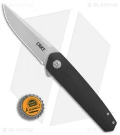 CRKT Cuatro Liner Lock Flipper Knife Black G-10 (3.1" Bead Blast) 7090 -Blade HQ Knife Shop CRKT Cuatro Black G10 bb BHQ 76684 jr bottlecap