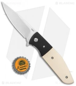CRKT Curfew Spring Assisted Knife White Fiber/Black Aluminum (3.1" Satin) -Blade HQ Knife Shop CRKT Curfew REsin Handle LL DP Satin BHQ 138959 jr bottlecap