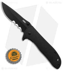 CRKT Drifter Knife W/ Veff Serrations Black Resin Infused Handle (2.82" Black) -Blade HQ Knife Shop CRKT Drifter Knife w Veff Seerations Black Resin Infused Handle 2in Black BHQ 180917 td size