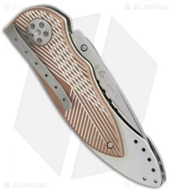 CRKT Elishewitz E-Lock Folding Knife Bronze (3.9" Satin Serr) 7333 -Blade HQ Knife Shop CRKT Elishewitz E Lock bronze satin serr 7333 BHQ 0477 er side