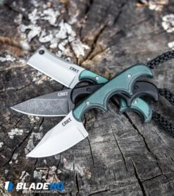 CRKT Folts Minimalist Bowie Fixed Blade Knife (2.15" Bead Blast) -Blade HQ Knife Shop CRKT Folts Minimalist Bowie Neck Knife Black Green Micarta Bead Blast 2387 BHQ 7033 kp log web