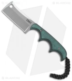 CRKT Folts Minimalist Cleaver Neck Knife Green (2.13" Bead Blast) 2383