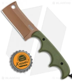 CRKT Folts Desert Warrior Minimalist Cleaver Neck Knife (2.1" Copper D2) -Blade HQ Knife Shop CRKT Folts Minimalist Cleaver Neck Knife OD Green G 10 Copper BHQ 114000 jr bottlecap