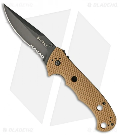 CRKT Hammond Cruiser Liner Lock Knife Tan (3.75" Black Serr) 7914DB CRKT Hammond Cruiser Liner Lock Knife Tan (3.75" Black Serr) 7914DB -Blade HQ Knife Shop CRKT Hammond Cruiser Tan Black Serr BHQ 43823