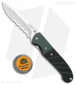 CRKT Ignitor Spring Assisted Knife Black & Green G-10 (3.38" Satin Serr) 6855 -Blade HQ Knife Shop CRKT Ignitor SA Black and Green G 10 Satin Serr BHQ 4147 jr bottlecap