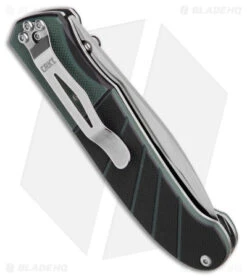 CRKT Ignitor Spring Assisted Knife Black & Green G-10 (3.38" Satin Serr) 6855 -Blade HQ Knife Shop CRKT Ignitor SA Black and Green G 10 Satin Serr BHQ 4147 jr side