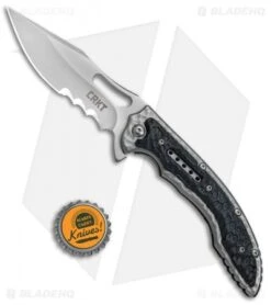 CRKT Ikoma Fossil Frame Lock Knife Black G-10 (3.96" Satin) 5473 -Blade HQ Knife Shop CRKT Ikoma Fossil Black G 10 Serr 5473 BHQ 51855 jr bottlecap 2