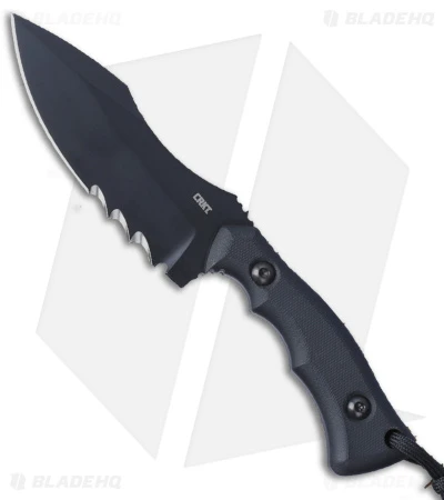 CRKT Kaila Cumings Bugsy Fixed Blade Knife Black G-10 (3.78" Black Veff Serr) CRKT Kaila Cumings Bugsy Fixed Blade Knife Black G-10 (3.78" Black Veff Serr) -Blade HQ Knife Shop CRKT Kaila Cumings Bugsy Fixed Blade Knife w Veff Serrations Black BHQ 181752 kc 2