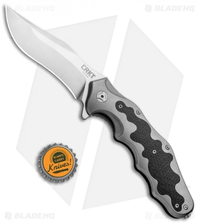 CRKT Ken Onion Motley Flipper Knife Carbon Fiber/Ti (Satin) K210CFXP CRKT Ken Onion Motley Flipper Knife Carbon Fiber/Ti (Satin) K210CFXP -Blade HQ Knife Shop CRKT Ken Onion Motley CF Ti Satin K210CFXP BHQ 92296 jr bottlecap