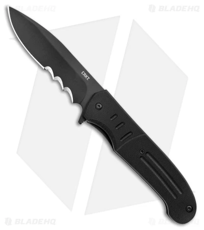 CRKT Ken Steigerwalt Ignitor Spring Assisted Knife Black G10 (3.48") CRKT Ken Steigerwalt Ignitor Spring Assisted Knife Black G10 (3.48") -Blade HQ Knife Shop CRKT Ken Steigerwalt Ignitor SA Black G 10 Black Serr BHQ 178670 jr