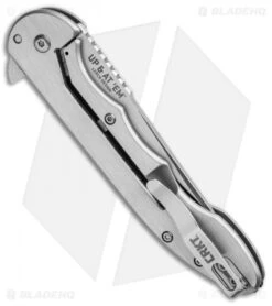 CRKT Lerch Up & At 'Em Flipper Knife Stainless Steel (3.62" Satin) 7076 -Blade HQ Knife Shop CRKT Lerch Up and At Em SS Satin 7076 BHQ 92318 jr side