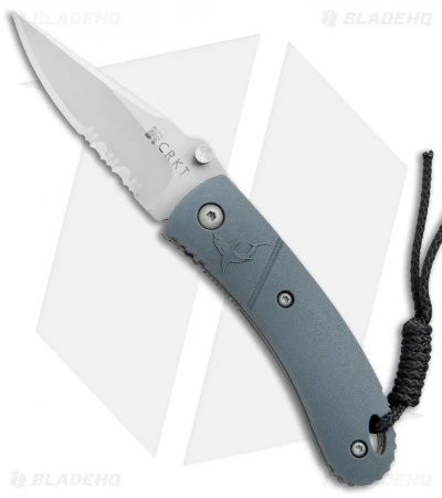 CRKT Lightfoot Urban Shark Liner Lock Knife Gray (2.5" Satin Serr) CRKT Lightfoot Urban Shark Liner Lock Knife Gray (2.5" Satin Serr) -Blade HQ Knife Shop CRKT Lightfoot Urban Shark LL Gray Satin Serr LUS 11 BHQ 75703 jr