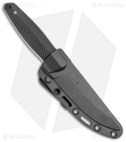 CRKT Lucas Burnley Strafe Fixed Blade Knife Black GFN (4.6" Satin)1210 -Blade HQ Knife Shop CRKT Lucas Burnley Strafe Black GFN Satin 1210 BHQ 51814 jr sheath