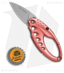 CRKT Lumabiner Pink Liner Lock Knife W/ L.E.D Light (1.6" Bead Blast) -Blade HQ Knife Shop CRKT Lumabiner Pink LED light bb BHQ 69069 er size