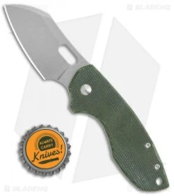 CRKT Pilar Exclusive Frame Lock Knife Green Micarta (2.4" Stonewash D2) -Blade HQ Knife Shop CRKT Pilar FL Green Micarta SW D2 BHQ 113628 jr bottlecap