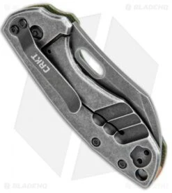 CRKT Pilar Exclusive Frame Lock Knife Green Micarta (2.4" Smokewash D2) -Blade HQ Knife Shop CRKT Pilar FL Green Micarta Smokewash D2 BHQ 113627 jr side