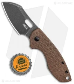 CRKT Pilar Frame Lock Knife Brown Linen Micarta BHQ Exclusive (2.4" Smokewash) -Blade HQ Knife Shop CRKT Pilar FL Linen Micarta Smokewash BHQ 113629 jr bottlecap