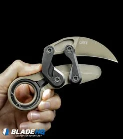 CRKT Provoke "Earth" Kinematic Morphing Karambit Folding Knife (2.4" Brown) -Blade HQ Knife Shop CRKT Provoke Earth Kinematic Morphing Karambit Folding Knife Brown BHQ 102503 kp in hand web