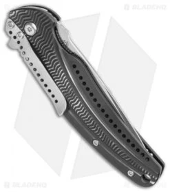 CRKT Ripple Liner Lock Knife Black Aluminum (3.125" Satin) K415KXP -Blade HQ Knife Shop CRKT Ripple Liner Lock Knife Black Aluminum 3.125 Satin K415KXP BHQ 11407LS Side