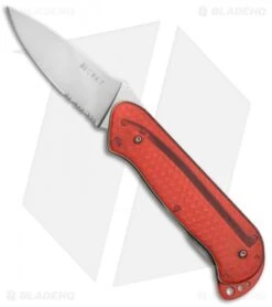 CRKT Rollock Pocket Knife Red Translucent (2.25" Polish Serr) 5212R