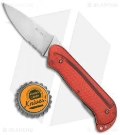 CRKT Rollock Pocket Knife Red Translucent (2.25" Polish Serr) 5212R -Blade HQ Knife Shop CRKT Rollock Red Translucent Polish Serr 5212R BHQ 68539 jr bottlecap