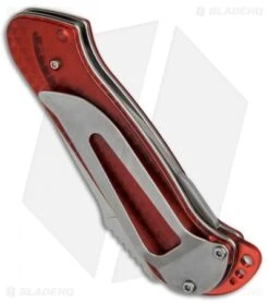 CRKT Rollock Pocket Knife Red Translucent (2.25" Polish Serr) 5212R -Blade HQ Knife Shop CRKT Rollock Red Translucent Polish Serr 5212R BHQ 68539 jr side