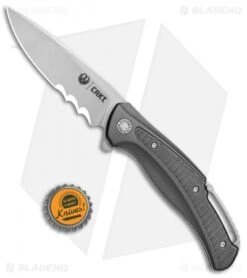 CRKT Ruger Knives Windage Liner Lock Knife Black Aluminum (3.78" SW Serr) R2402 -Blade HQ Knife Shop CRKT Ruger Windage LL Black Alum SW Serr R2402 BHQ 76860 jr bottlecap